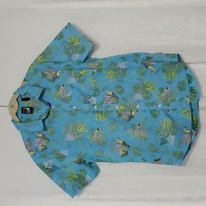 BKLYN Athletics Reverse Print Tropical Shirt Size M